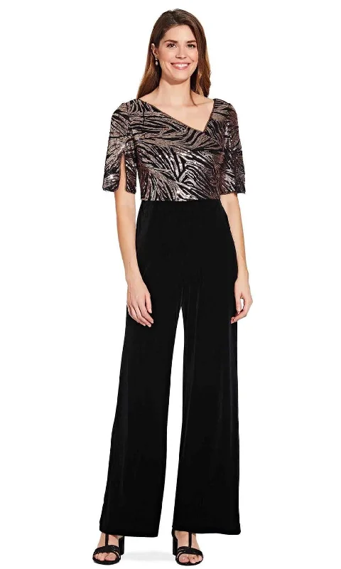 Huge Price Cuts Await!Adrianna Papell - AP1E206295 Split Sleeve Sequined Bodice Jumpsuit Huge Price Cuts Await!Adrianna Papell - AP1E206295 Split Sleeve Sequined Bodice Jumpsuit