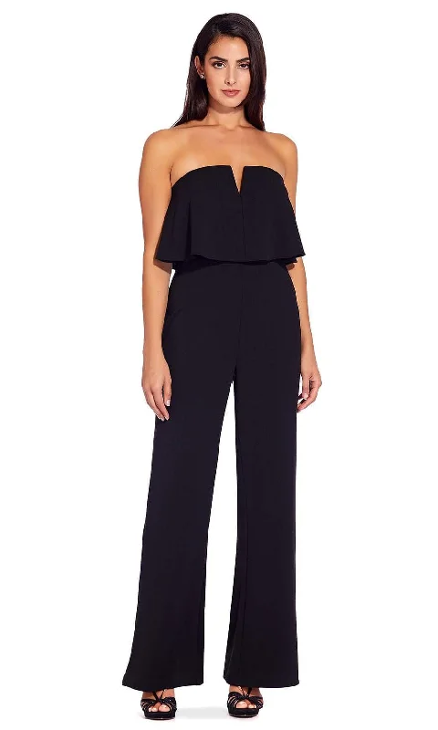 Buy More, Pay Less!Adrianna Papell - AP1E206916 Strapless Flounce Bodice Crepe Jumpsuit Buy More, Pay Less!Adrianna Papell - AP1E206916 Strapless Flounce Bodice Crepe Jumpsuit