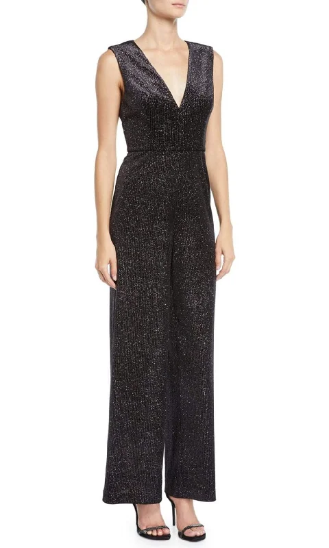 Upgrade for Less!Aidan Mattox - MN1E203728 Sleeveless Metallic Knit V-Neck Jumpsuit Upgrade for Less!Aidan Mattox - MN1E203728 Sleeveless Metallic Knit V-Neck Jumpsuit