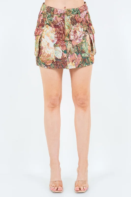 The Best Deals Won’t Wait!American Bazi Jacquard Weave Cargo Pocket Skirt