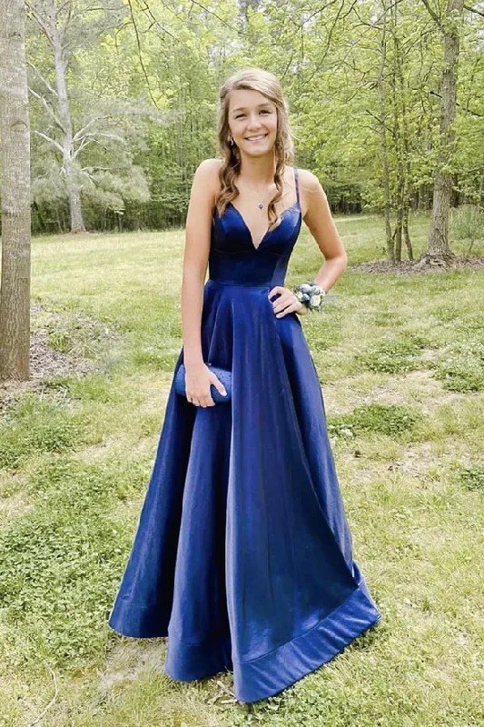 Save Money, Shop Happy!Blue satin long A line prom dress blue evening dress cg21530 Save Money, Shop Happy!Blue satin long A line prom dress blue evening dress cg21530