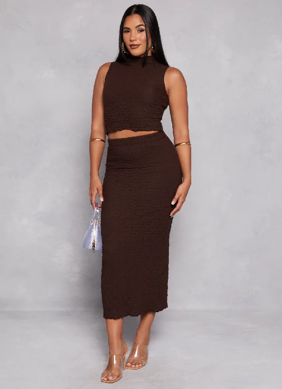 Save Money, Shop Happy!Almost Famous Textured Knit Midi Skirt