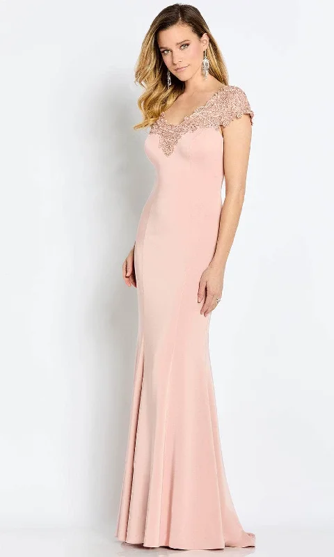 Get Ready to Save!Cameron Blake CB112 - Laced Neckline Formal Mother of the Bride Gown Get Ready to Save!Cameron Blake CB112 - Laced Neckline Formal Mother of the Bride Gown