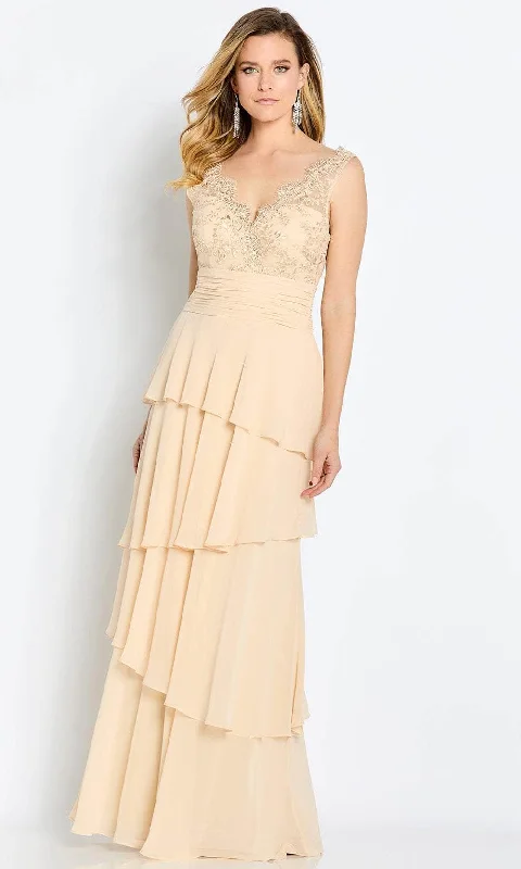Exclusive Offers You’ll Love!Cameron Blake CB114 - V-Neck Tiered A-Line Formal Gown Exclusive Offers You’ll Love!Cameron Blake CB114 - V-Neck Tiered A-Line Formal Gown