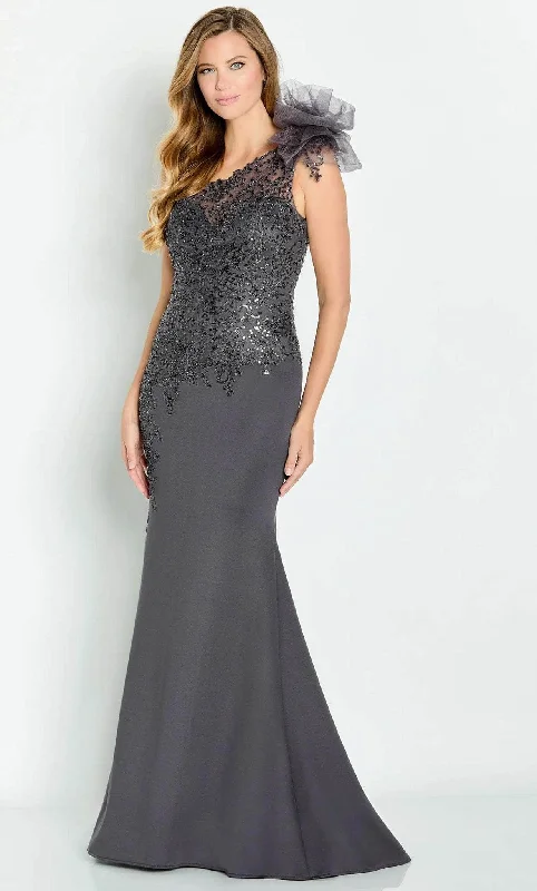 Shop Now and Save!Cameron Blake CB132 - Asymmetrical Appliqued Formal Gown