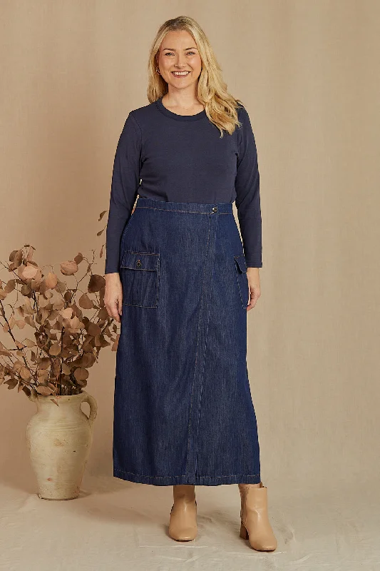 Buy More, Save More!Charley Pocket Skirt in Dark Wash