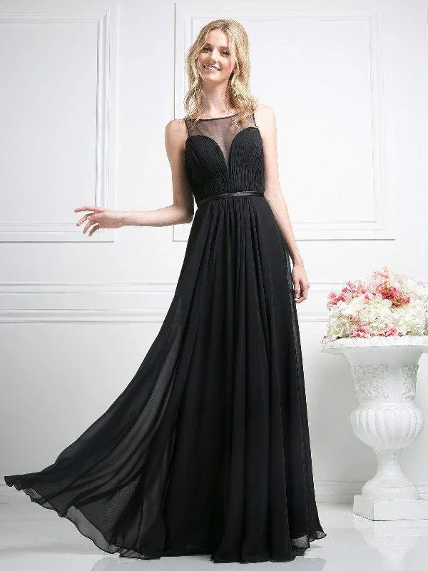 Save More Than Ever!Cinderella Divine - 7458 Illusion Neckline Chiffon Empire Waist Gown Save More Than Ever!Cinderella Divine - 7458 Illusion Neckline Chiffon Empire Waist Gown
