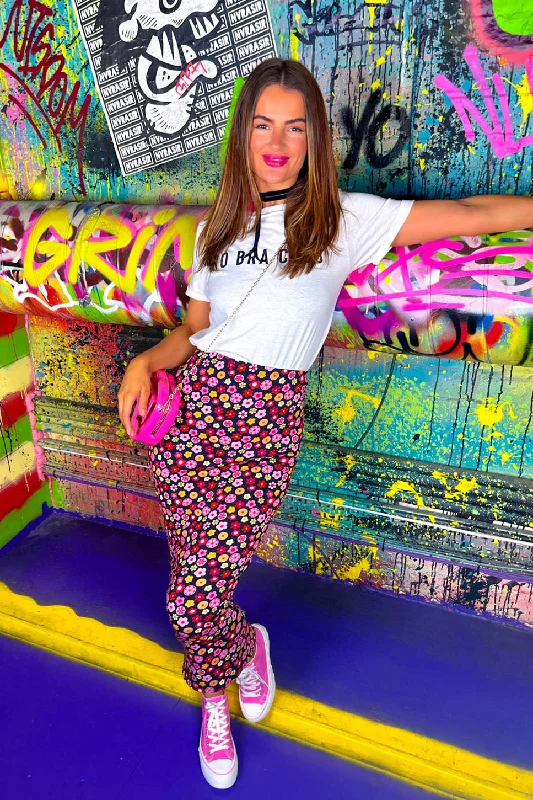 Only a Few Left – Order Now!Dont Skirt Me - Black Multi Floral Midi Skirt