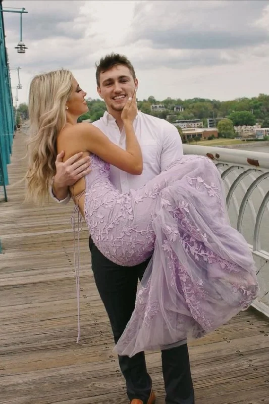 Your Dream Deal is Here!elegant mermaid lavender lace appliqued long prom dress with lace up back cg21559 Your Dream Deal is Here!elegant mermaid lavender lace appliqued long prom dress with lace up back cg21559
