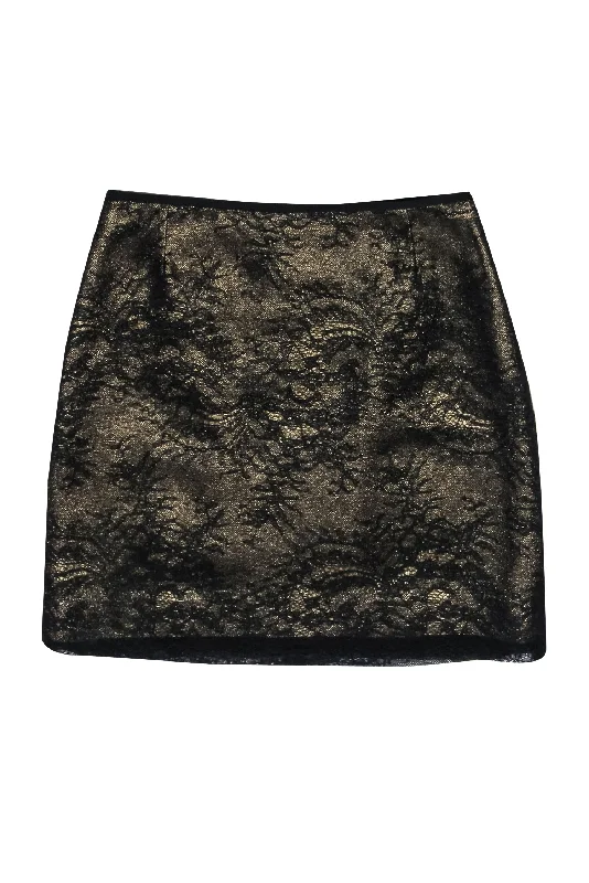 Price Drops You’ll Love!Elie Tahari - Gold & Black Lace Skirt Sz 4