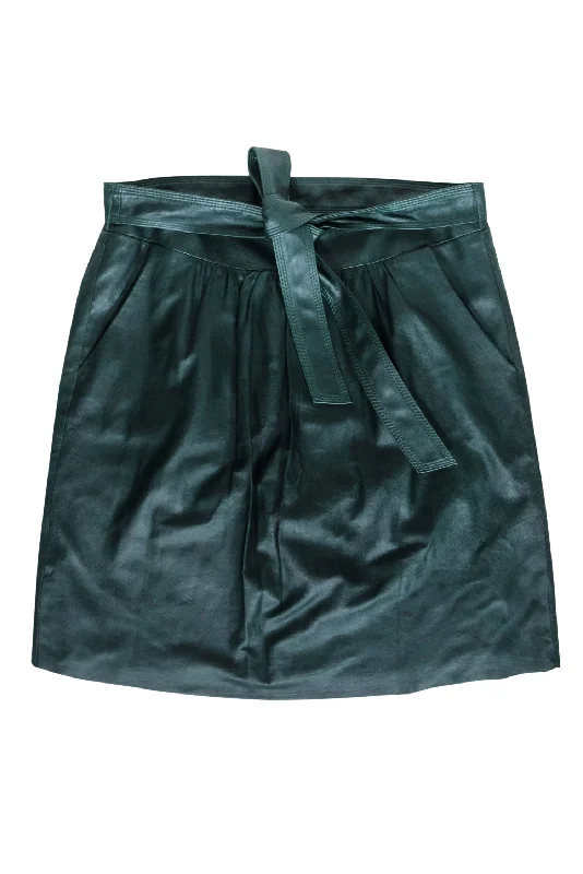Savings You Can’t Ignore!Elie Tahari - Forrest Green Lamb Leather Skirt w/ Tie Sz 8 Savings You Can’t Ignore!Elie Tahari - Forrest Green Lamb Leather Skirt w/ Tie Sz 8