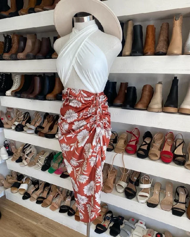 Shop Today, Save Tomorrow!Floral Ruched Skirt