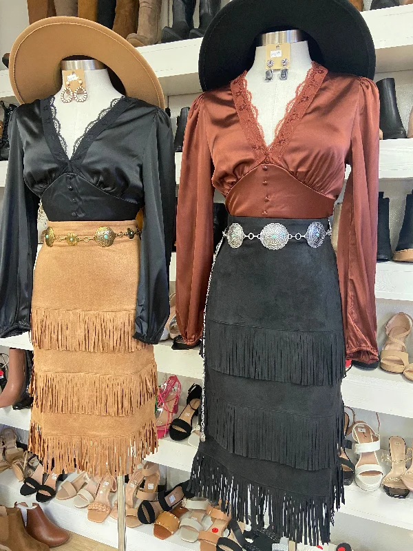 Get More, Spend Less – Shop Now!Fringe Long Skirt