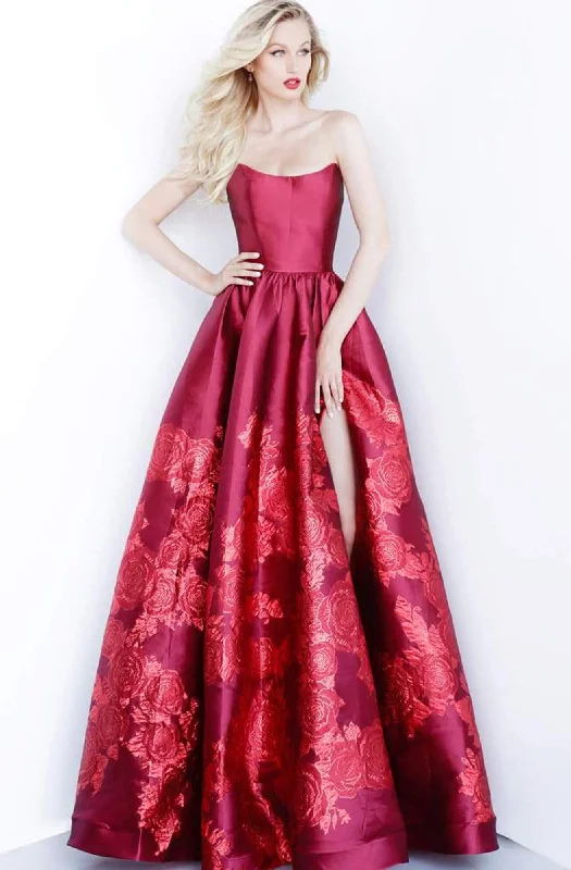 Price Drops You’ll Love!Jovani - 02038 Strapless Scoop Neck Floral Embroidered Gown