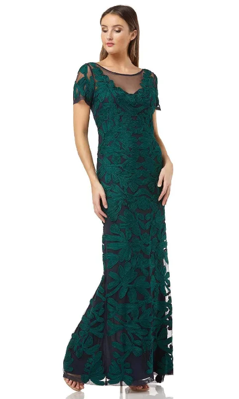 Massive Price Cuts!JS Collections - 866747 Illusion Neckline Soutache Long Sheath Gown Massive Price Cuts!JS Collections - 866747 Illusion Neckline Soutache Long Sheath Gown