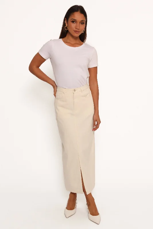 Incredible Savings Inside!Kellen Corduroy Midi Skirt - Cream