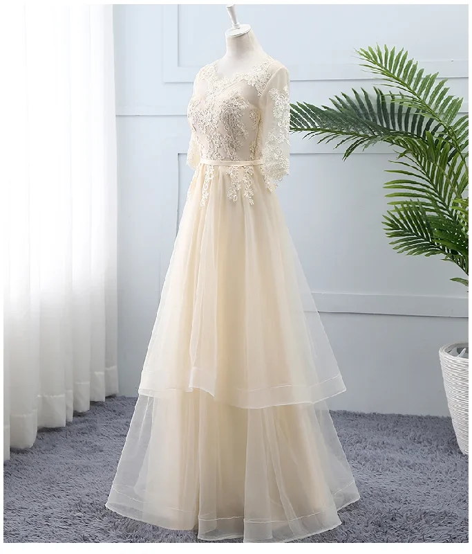 Get It Before It’s Gone!Light Champagne Tulle Lace Short Sleeves Wedding Party Dress, A-Line Long Formal Dress Prom Dress cg21534 Get It Before It’s Gone!Light Champagne Tulle Lace Short Sleeves Wedding Party Dress, A-Line Long Formal Dress Prom Dress cg21534