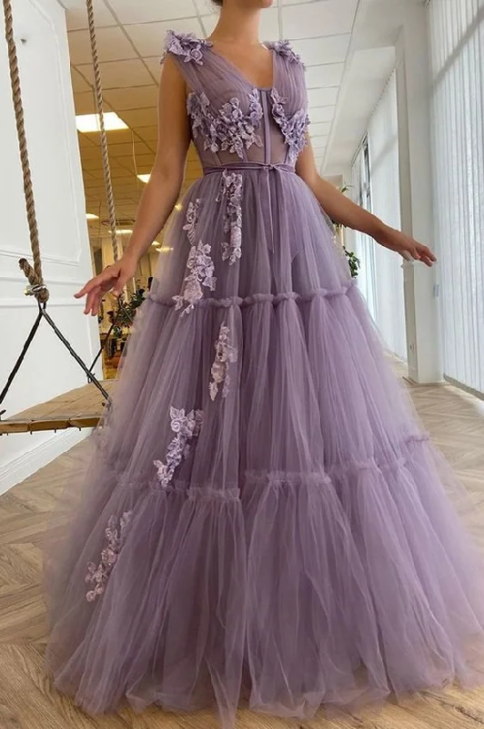 Best Deals Just for You!Mauve Purple V Neck Tulle Boho Prom Dresses Long with Lace Gown cg21553 Best Deals Just for You!Mauve Purple V Neck Tulle Boho Prom Dresses Long with Lace Gown cg21553