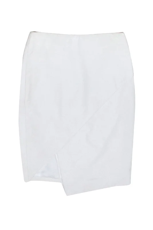 Hot Deals You Can’t Resist!Michelle Mason - White Lambskin Asymmetircal Skirt Sz 4