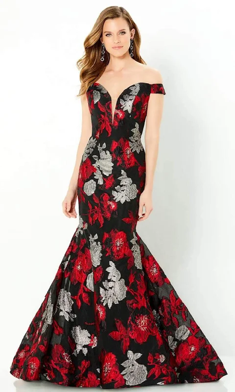 Crazy Discounts Inside!Montage by Mon Cheri - 220952 Floral Deep Off-Shoulder Gown