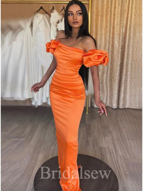 Buy One, Get One Free!Orange Satin Mermaid Slit Elegant Modest Women Long Evening Prom Dresses PD605 Buy One, Get One Free!Orange Satin Mermaid Slit Elegant Modest Women Long Evening Prom Dresses PD605