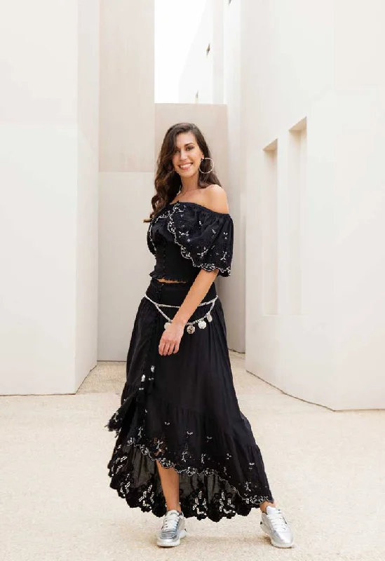 Your Dream Deal is Here!Scalloped Embroidered Long Skirt