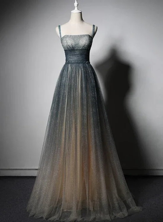 Mega Sale Happening Now!Shiny Tulle Beaded Straps Floor Length Evening Dress Party Dress, A-Line Long Formal Dress Prom Dress cg21535 Mega Sale Happening Now!Shiny Tulle Beaded Straps Floor Length Evening Dress Party Dress, A-Line Long Formal Dress Prom Dress cg21535