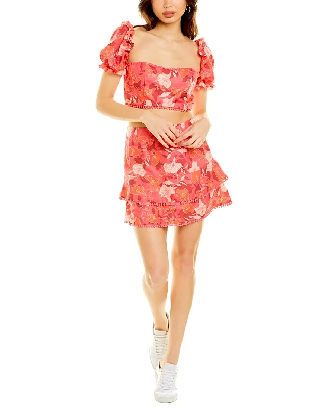 Save More When You Shop More!To My Lovers 2pc Floral Top & Mini Skirt Set