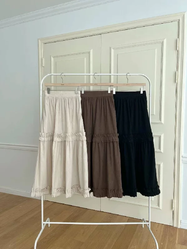 Stock Up and Save!Two Ruffles Maxi Skirt
