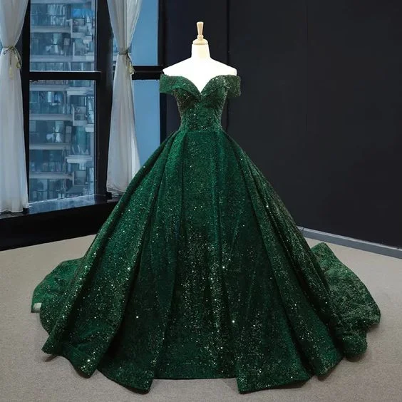 Steals and Deals Await!Unique a line long prom dress, green long evening dress   cg21447