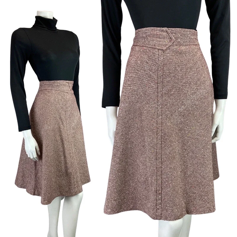 Your Exclusive Offer Awaits!VINTAGE 60s 70s PURPLE MAROON WHITE TWEED BOUCLE WOOL FLARED MIDI SKIRT 8 Your Exclusive Offer Awaits!VINTAGE 60s 70s PURPLE MAROON WHITE TWEED BOUCLE WOOL FLARED MIDI SKIRT 8
