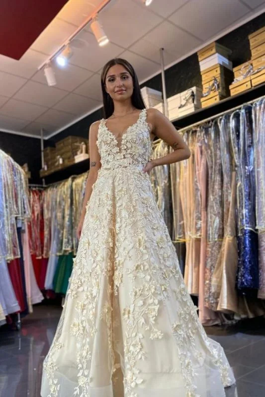 More Discounts, More Joy!Women V Neck White Ruffles Prom Dresses With Lace Appliques cg21524 More Discounts, More Joy!Women V Neck White Ruffles Prom Dresses With Lace Appliques cg21524