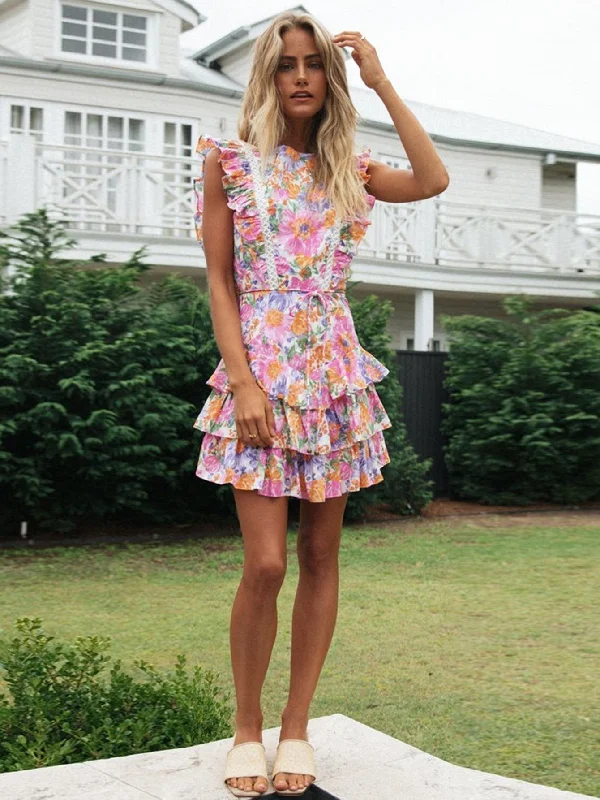 Stock Up and Save!KittenAlarm - Floral Print Raffle Dress
