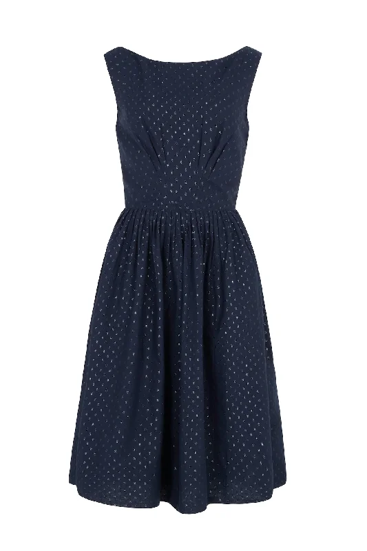Only a Few Left – Order Now!Abigail Navy Sparkle Spot Dress Long