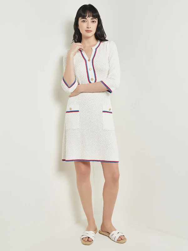 Amazing Prices You Can’t Resist!Above the Knee Sheath Dress - Intarsia Soft Knit