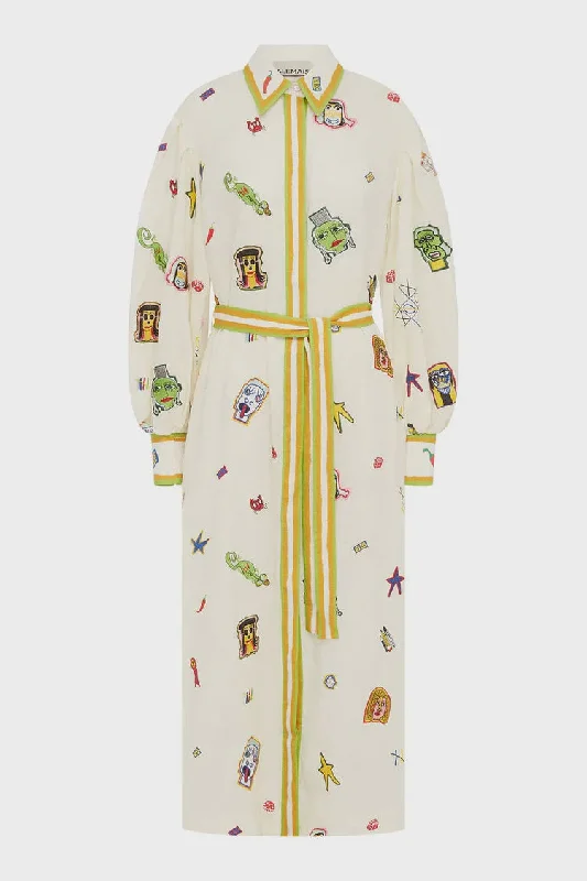 More Discounts, More Joy!Checkers Embroidered Shirtdress