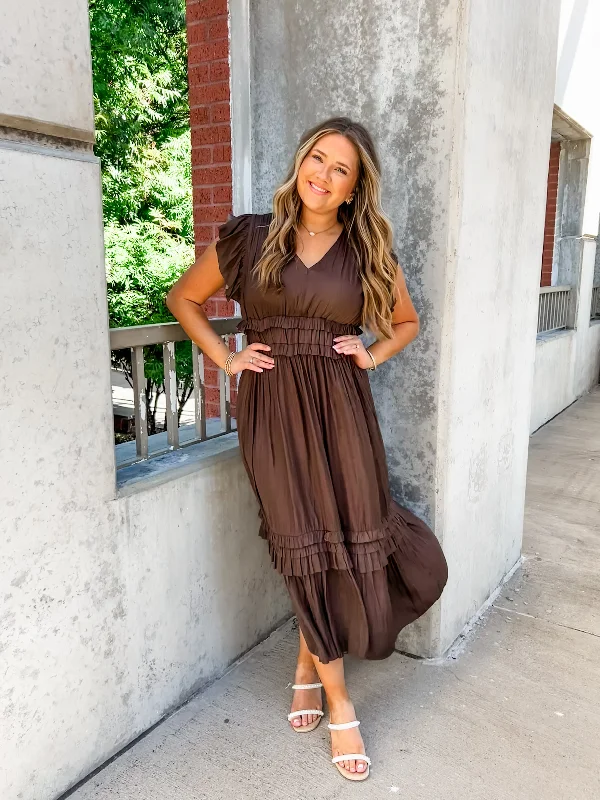 Hottest Discounts of the Year!Cocoa Luscious Satin Dress