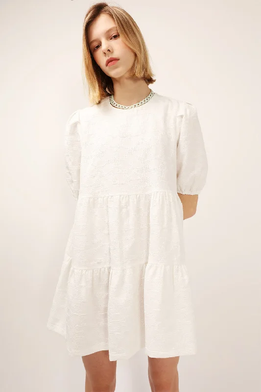 Incredible Savings Inside!Siena Puff Sleeve Jacquard Dress
