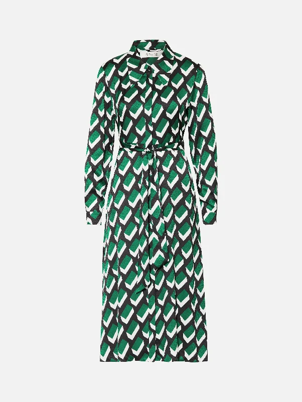Limited Stock Available!Gizelle Dress in Blocks Green