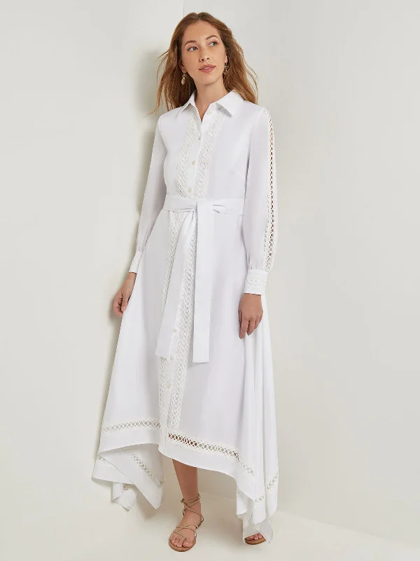 The Best Sale of the Year!Maxi Dress - Eyelet Trim Cotton, White