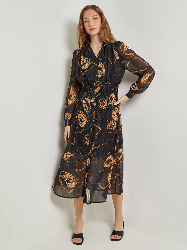 Don’t Wait – Deals Won’t Last!Maxi Fit & Flare Dress - Printed Woven Chiffon