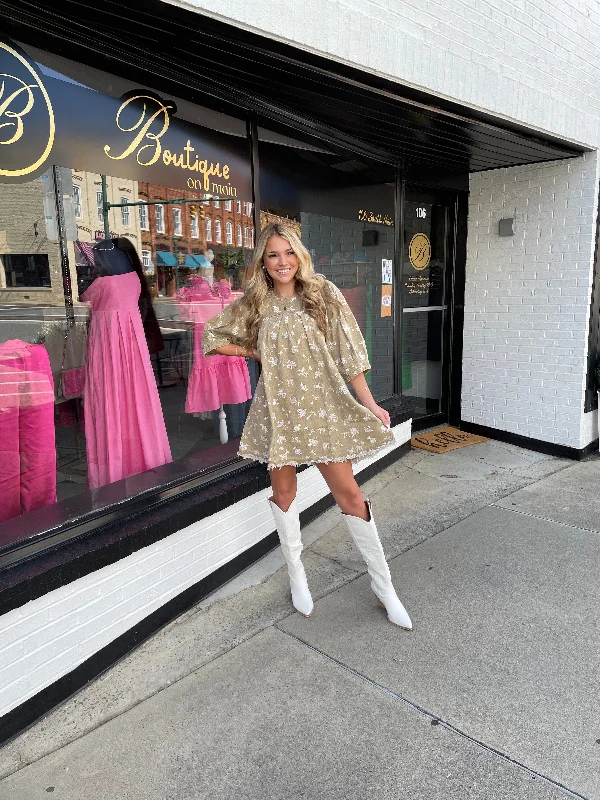 Unbeatable Prices!Mocha White Floral Dress