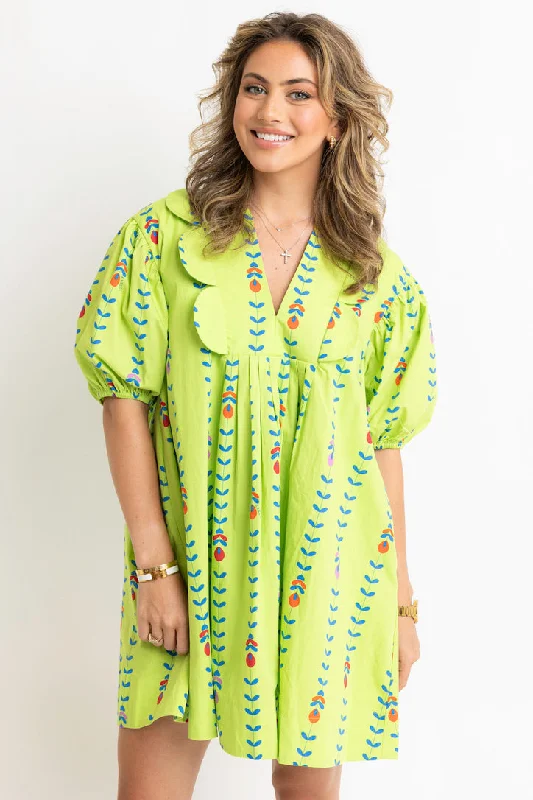 Incredible Savings Inside!Mod Floral Vine Vneck Scallop Dress