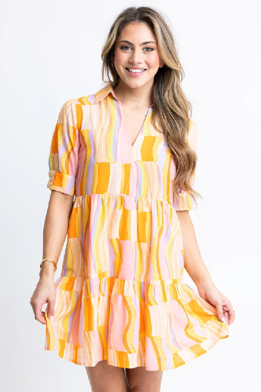Don’t Wait – Deals Won’t Last!Multi Stripe Vneck Dress