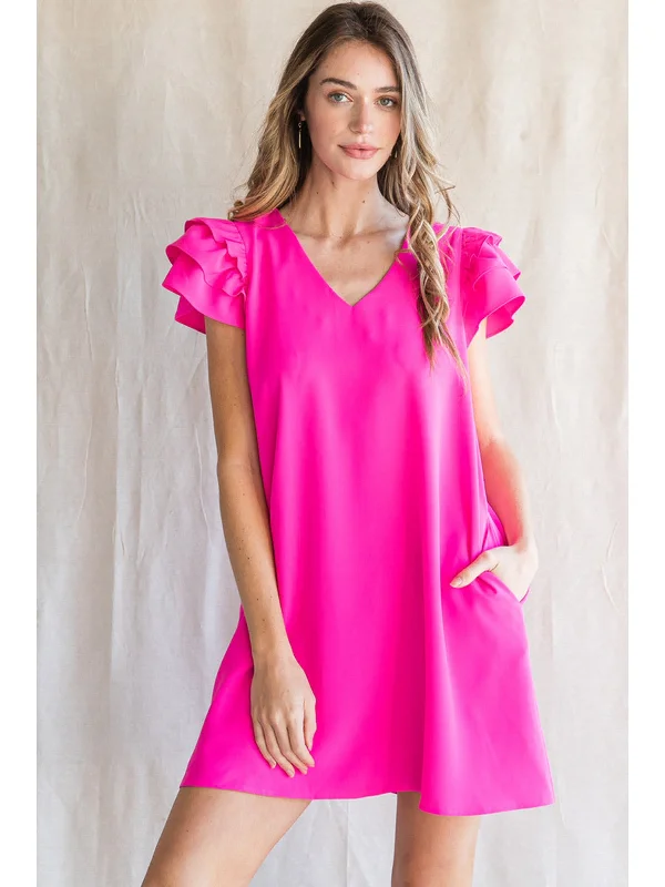 Best Price of the Season!Razzle Dazzle Pink Ruffle Dress