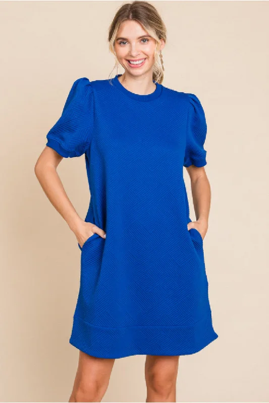 Your Favorite Sale is Back!Royal Blue Textured Dress
