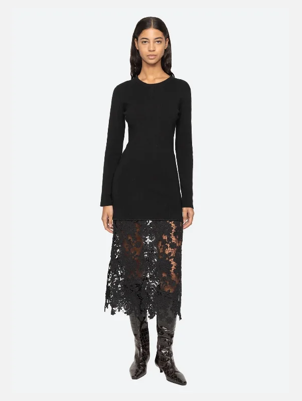 Huge Savings – Act Now!Sabine Embroidered Lace Dress in Black