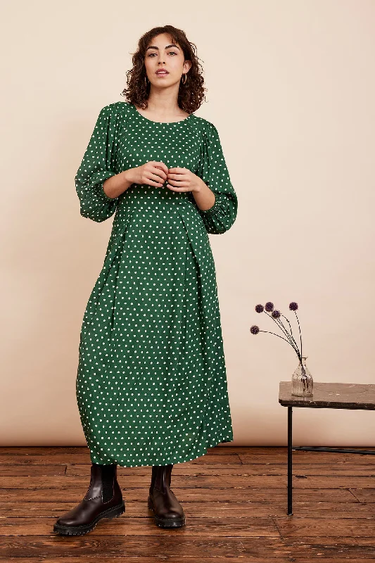 Time to Save Big!Sable Verdant Green Spot Dress