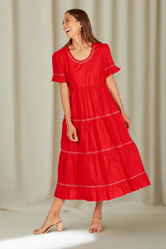 Flash Sale – Act Fast!Sabre Poplin Frill Dress in Christmas Cheer