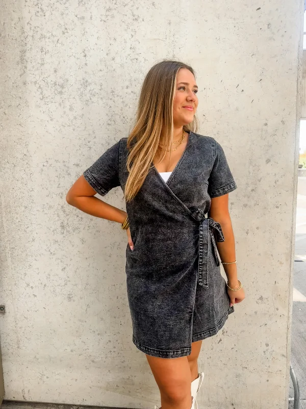 Price Drop Alert!State Of Mind Black Denim Dress